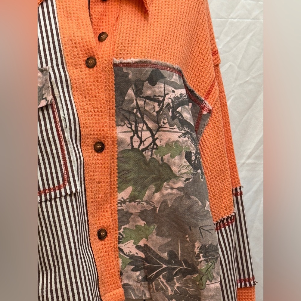 273 - Pol Orange Camo Patchwork Shacket - image 3